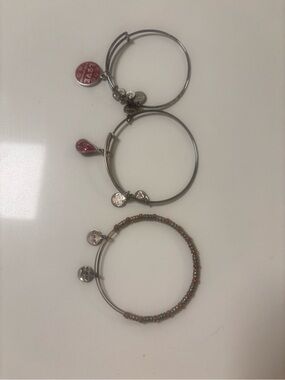 Alex and Ani Women's Silver-Tone Bracelets with Pink, Red and Brown Accents